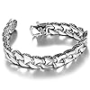 Urban Jewelry Beautiful Fleur De Lis Mens Link Bracelet 8.5 Inch, Link Chain Bracelet for Men (316L Stainless Steel Silver), Stainless Steel, no gemstone #2