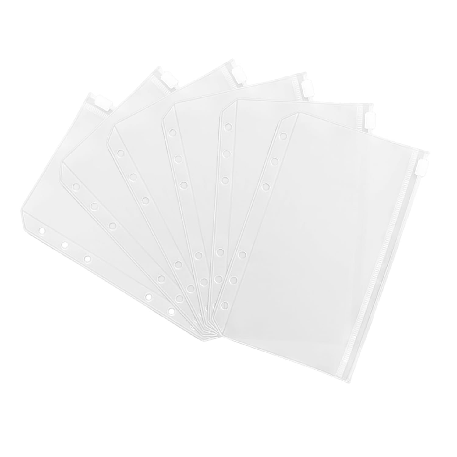 RNSKFG 6 A5 Plastic Loose Leaf Bags, Bill Storage Bags, Waterproof Loose Leaf Folders, Envelope Favorites.