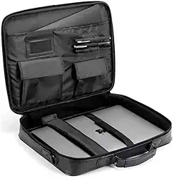 Bolsa Pasta para Notebook Grande Couro Masculina Maleta Executiva Dex 03U Preta