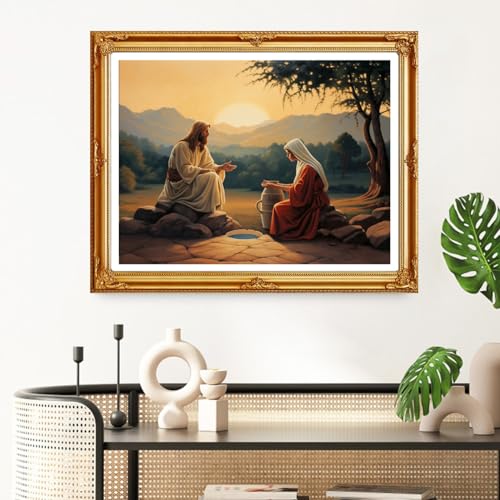 Image of Redxing Stamped Cross Stitch Kits Full Range of Embroidery Starter Kits- Needlepoint Counted Cross Stitch Kits for Beginner Adults 11CT Printed Embroidery Kit-Jesus Preaching 16x20 inch