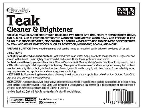 Image of STAR BRITE Teak Cleaner & Brightener, Restore Weathered Wood, 128 OZ (094900)