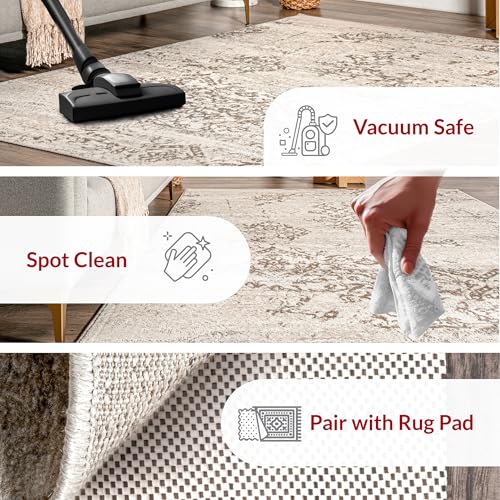 Tapete decorativo nuLOOM Freja Beige 274x183 cm miniatura 4
