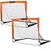 EliteGo Portable Soccer Goal | Instant Pop Up Net | Fiberglass Poles, Sets of 2 (Orange)