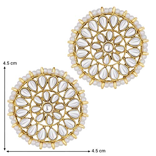 Aheli Gold Tone Round Shape Drop Dangle Jhumki Earrings Indian Ethnic Wedding Party Fashion Jewelry Gift for Women3