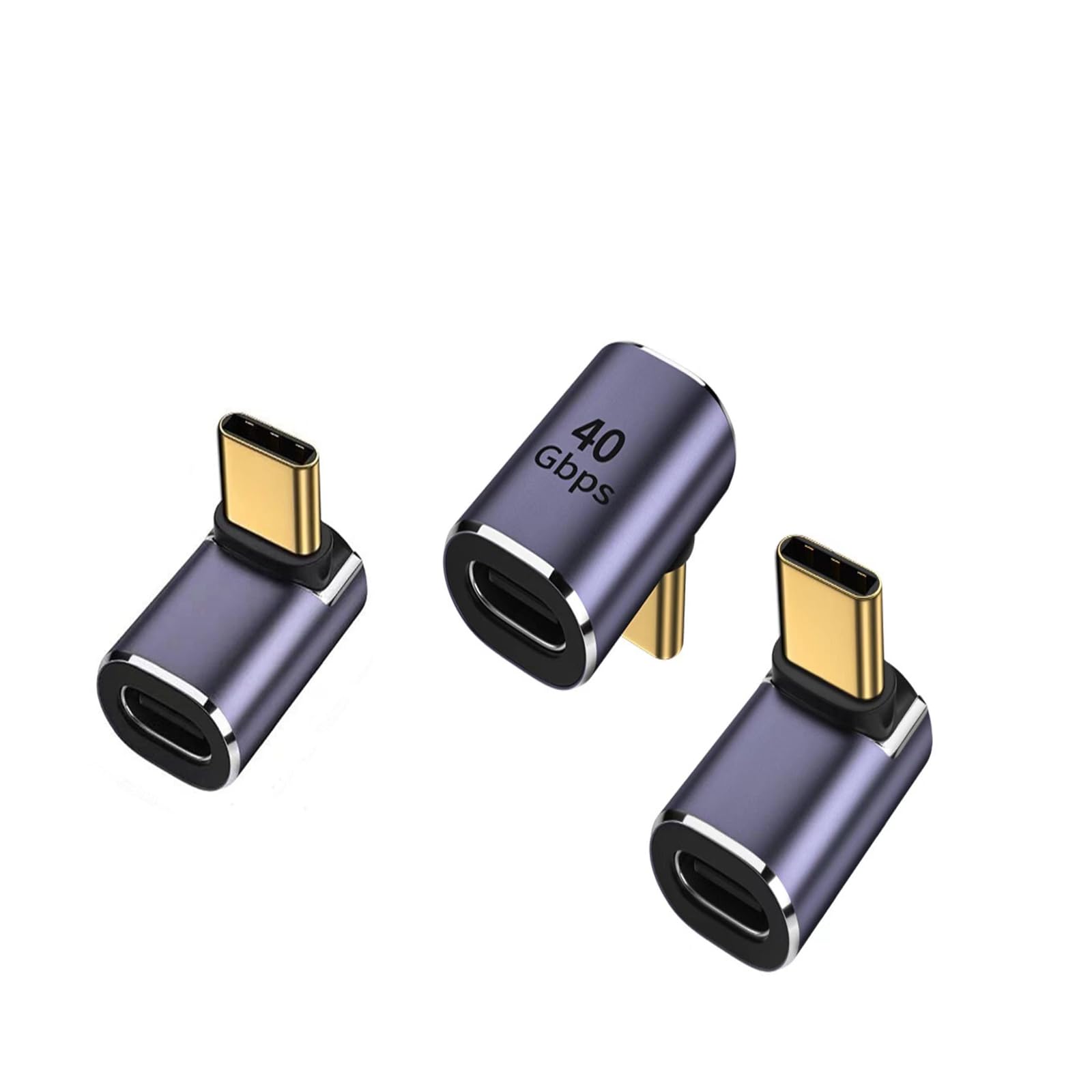RUIZHI 90 Degree USB-C Male to Female Adapter, 3 Pack Right Angle 100W Type-C Adapter Extender for Steam Deck, ROG Ally, Switch, Notebook Computers, Tablet and Mobile Phones