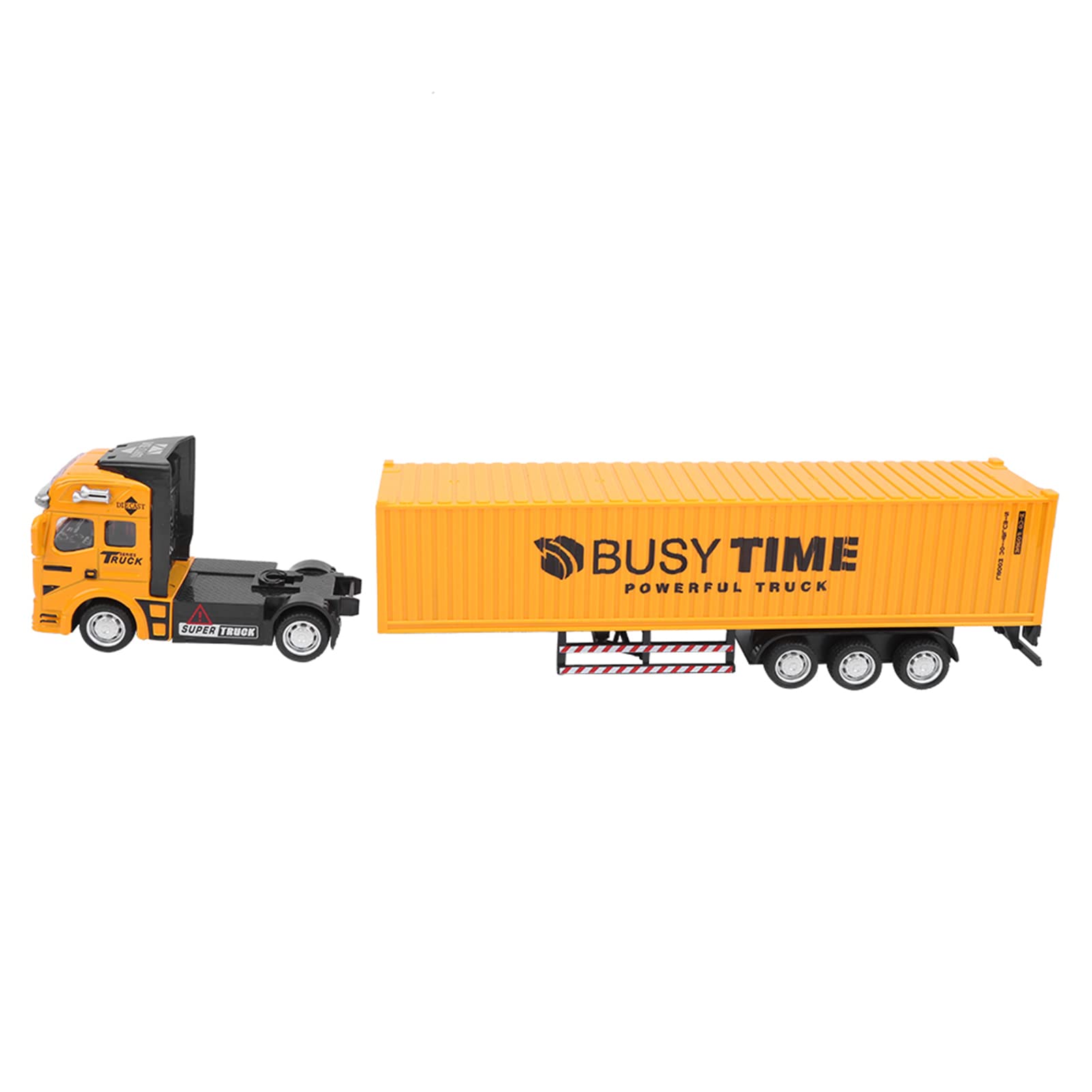 BSTCAR Container Truck Model Toy 1: 48 Alloy Car Model Toys Pull Back Vehicles Toy Cars,Simulation Cars Gifts for Boys Girls (Yellow) - Image 3