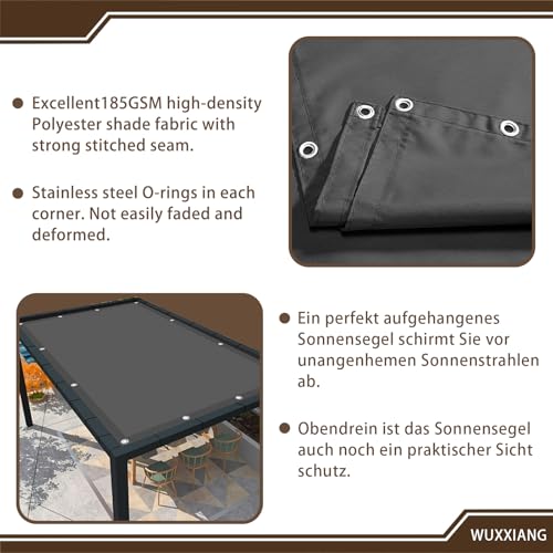 Filet d'ombrage rectangulaire imperméable 8x8m pour extérieur balcon