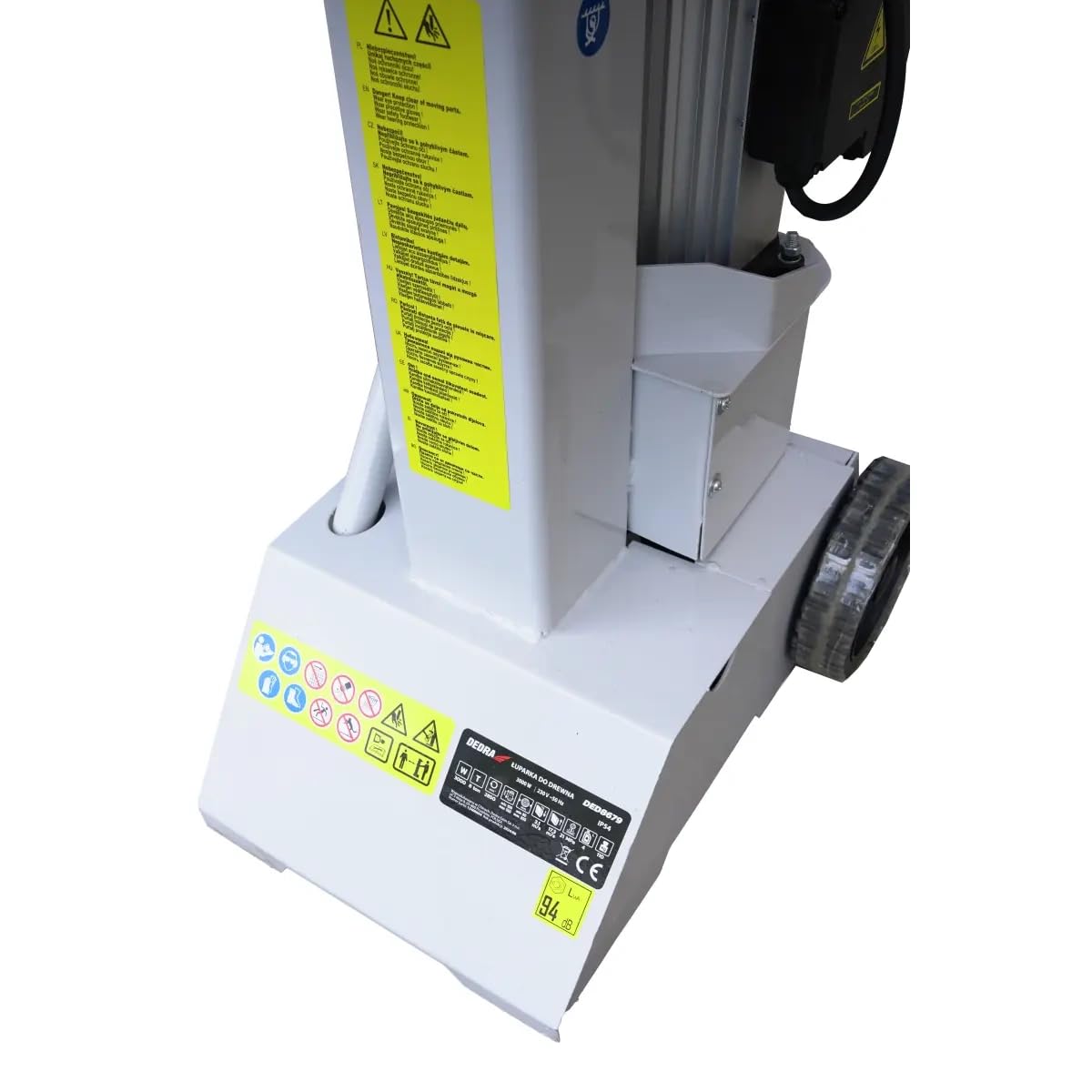 Dedra Holzspalter 3000W, 8T, 21 MPa, bis zu 2850 U/Min, hydraulische Presse, zwei zusätzliche Arbeitsflächen, schnelles und effizientes Holzspalten, kann am Boden montiert werden