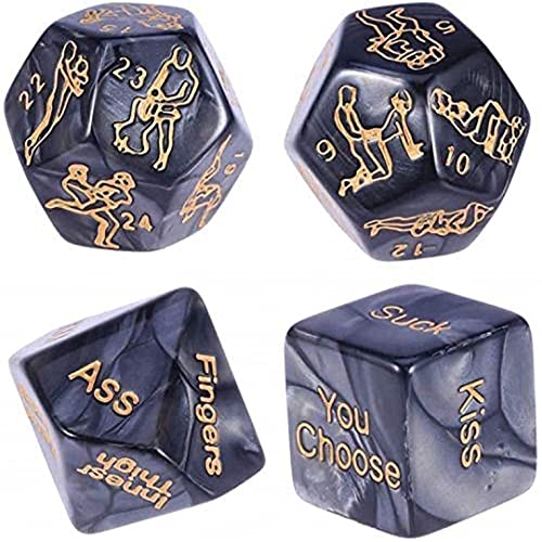 Dice Games, Dice Naughty Game, Fun Games Promote Relationship Ambiguous Tools, 4PC Dice for Couple Dice Set, Couples Date Night Dice 36 Possible Date Nights Idea, Valentineâ€™s Day Gift