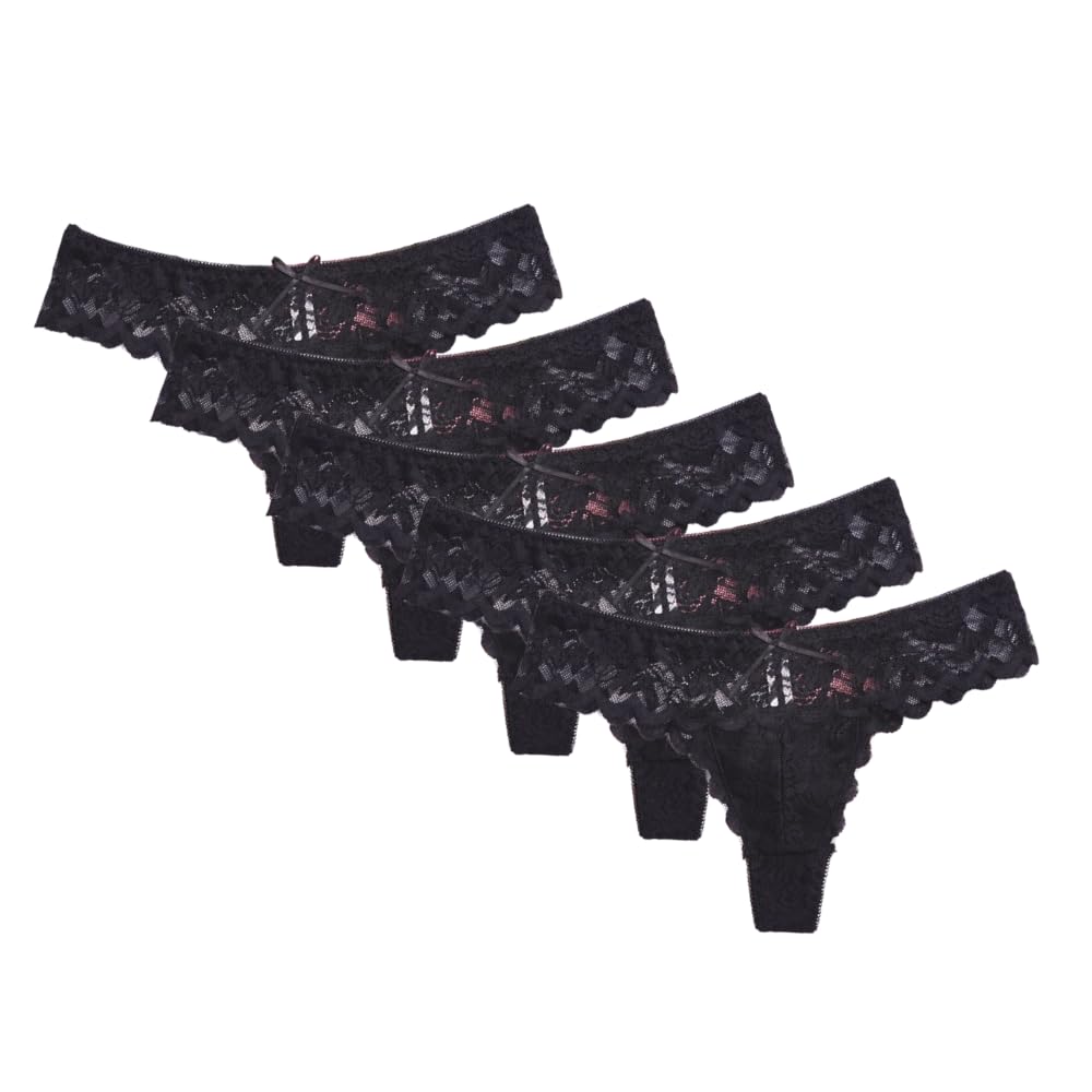 chill pookie Women’s Floral Lace Thong | Soft Stretchy | Sheer Net S/M/L Pack of - 5 Women and Girls Panty Multicolor-picture-24