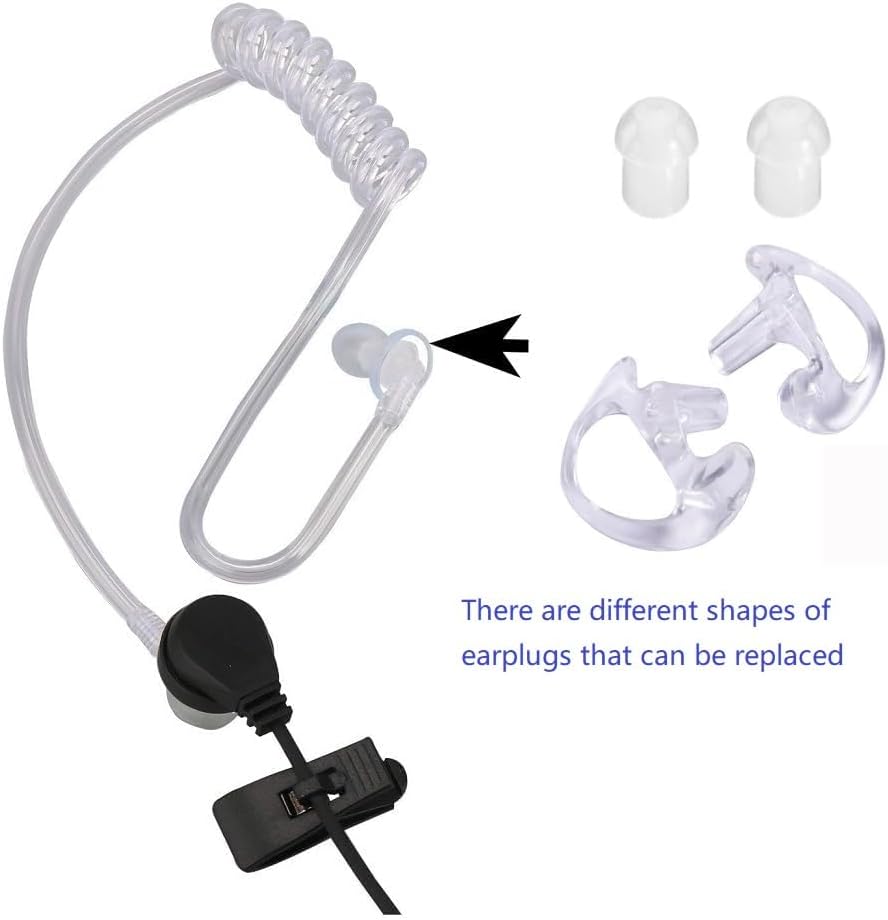Miniatura 3 de Auricular de radio bidireccional Auriculares de seguridad transparentes Walkie Talkie Auricular Compatible AVPH3 Auricular con par VOX-PTT no