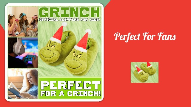 Pantofole Grinch 3D Per Bambini – Peluche Morbidissimo, Suola Antiscivolo, Taglie EU 30-39, Perfette Come Regalo Di Natale - 2