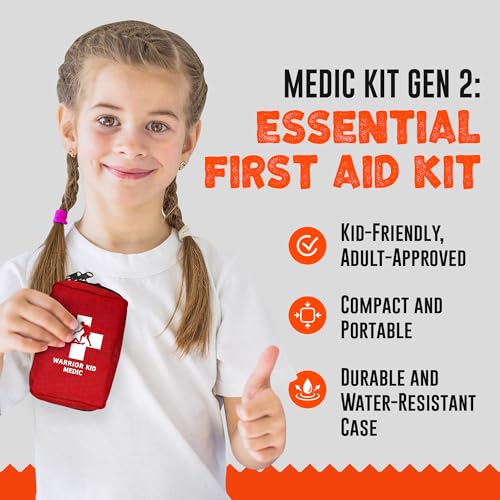 Image of Med Kit with Triangular Bandage Compact First Aid Kit for Kids & Adults - First Aid Supplies for Minor Injuries, Cuts & Scrapes - Ideal for Car, School, Home, Travel & Camping