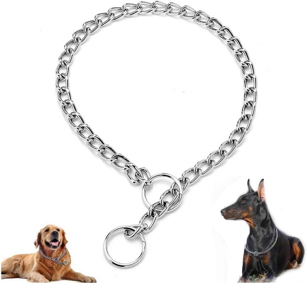 Chain Choke Collar for Dogs, Metal Slip Link Training...