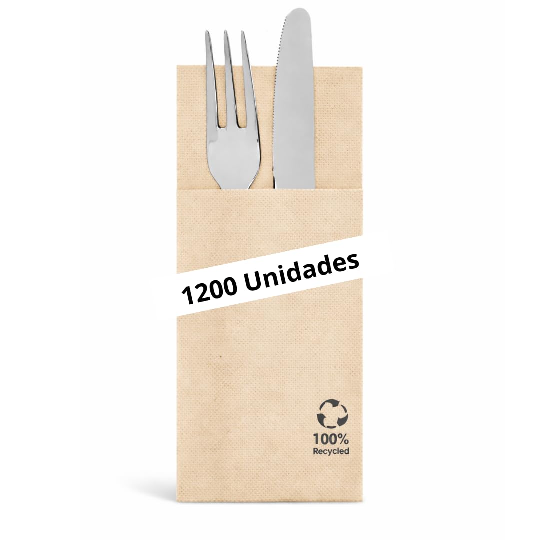 Pack 1200 Servilletas Canguro Punta Punta Ecológicas - Absorbentes y Suaves - Tamaño 32x40cm - Ideales para hostelería y eventos (Ecológico)
