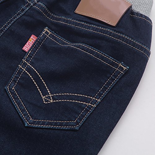 Fashion Boys Elastic Patchwork Comfortable Denim Solid Casual Jeans3