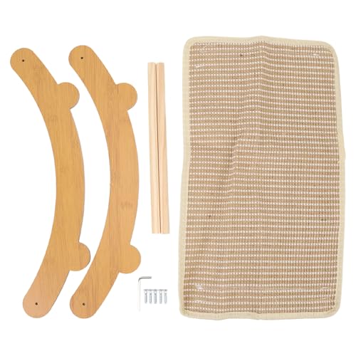 Silla Hamaca para Gatos, Tumbona de Madera Resistente a los arañazos con rascador de sisal, Cama de Descanso para Gatos Que Protege los Muebles del sofá, Hamaca rascadora de Madera (l)
