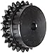 Browning D40B24 Minimum Bore Double Roller Chain Sprocket, 2 Strands, Hardened Steel, 5/8" Stocked Bore, 24 Teeth