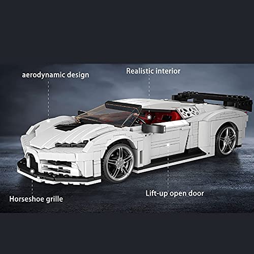 FYHCY Technik Mould King 10004 Rennauto für Centodieci, Rennwagen, Gedenkausgabe Sammlerstück, Rennsportwagen Modell… – Bild 7