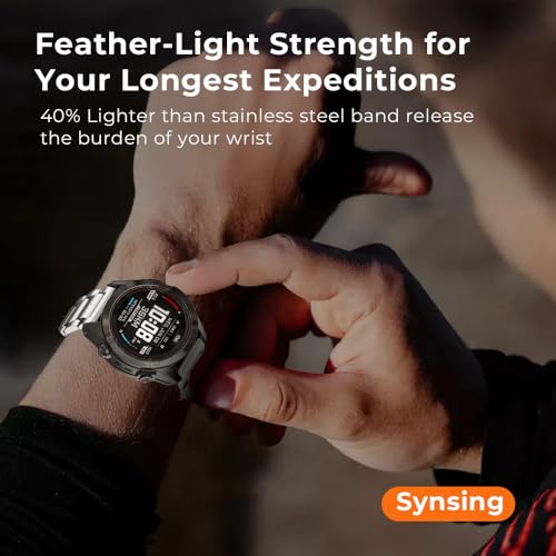 Synsing 18mm Titanium Band for Vivoactive 4S/3S, Venu 2S/3S, 22mm Quick Release Metal Strap for Fenix 8 47mm/Forerunner 965, 20mm Band for Fenix 8 43,Forerunner 970/965/170/70,epix Pro42mm,Descent Mk3 3i 43mm by synsing - Used condition - Image 5