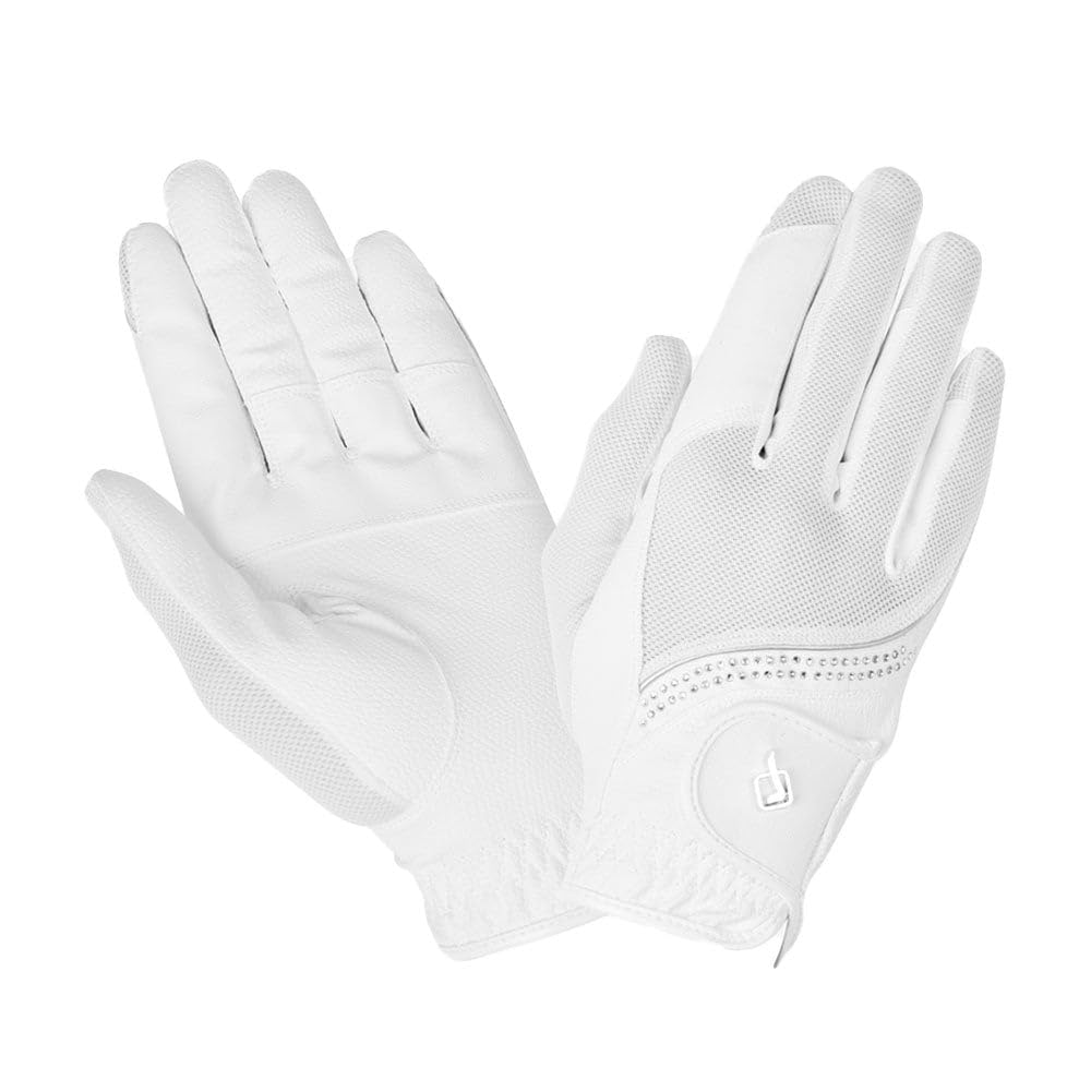 LeMieux Crystal Gloves - Equestrian Horse Riding Gloves - White - XXSmall — image 1
