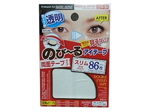 Double Eyelid Tape Slim Type 86 pcs Double side Glue tape type Medical grade adhesive Safe Unnoticeable Made in Japan by Daiso Ind.
