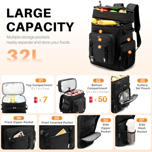NOL 32L Dual-Compartment Cooler Backpack