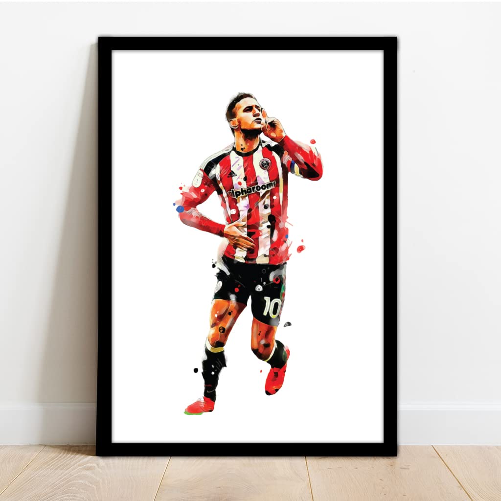 The Football Print Room Black Sheffield Utd - Billy Sharp Framed Football Art Print
