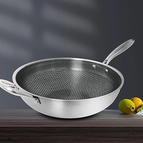 Wok antiadherente de acero inoxidable 12.6 pulg con tapa miniatura 4