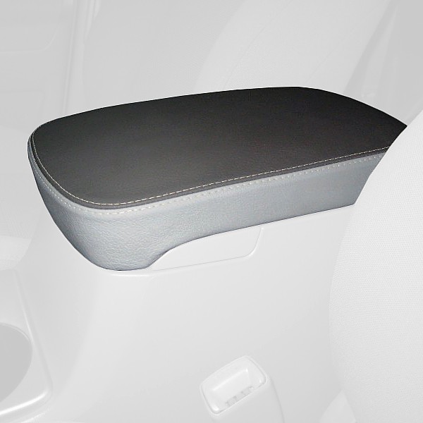 RedlineGoods armrest Cover Compatible with Toyota Tacoma 2005-15. Tailor Made - not Universal. Genuine top-Grade Italian Black Suede (Alcantara) with Red Thread