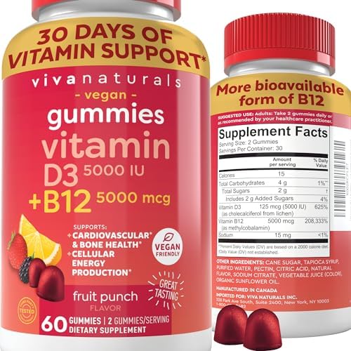Viva Naturals Vitamin B12 and D3 - for Men and Women…