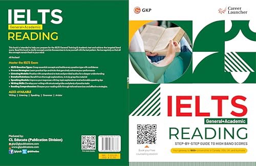 Image of GKP IELTS 2025 Academic + General Test: Reading Book by Career Launcher