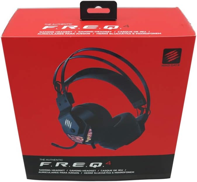 MAD CATZ The Authentic F.R.E.Q. 4 Gaming Stereo Wired Over Ear Headphones with Mic 50mm Neodymium Drivers Virtual 7.1CH Surround Sound Chameleon RGB Lighting, Black, USB - AF13C2INBL000-0