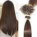 Produktbild TESS Extensions Echthaar Bondings 1g 100% Remy Haarverlängerung 50 Strähnen Keratin Human Hair 50g/50cm(#4 Schokobraun)