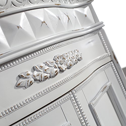 Ove Decors York 36 Vanity With Black Granite Countertop And 18 Oval Undermount Basin, 36-Inch, Antique White/Gold #TOP4