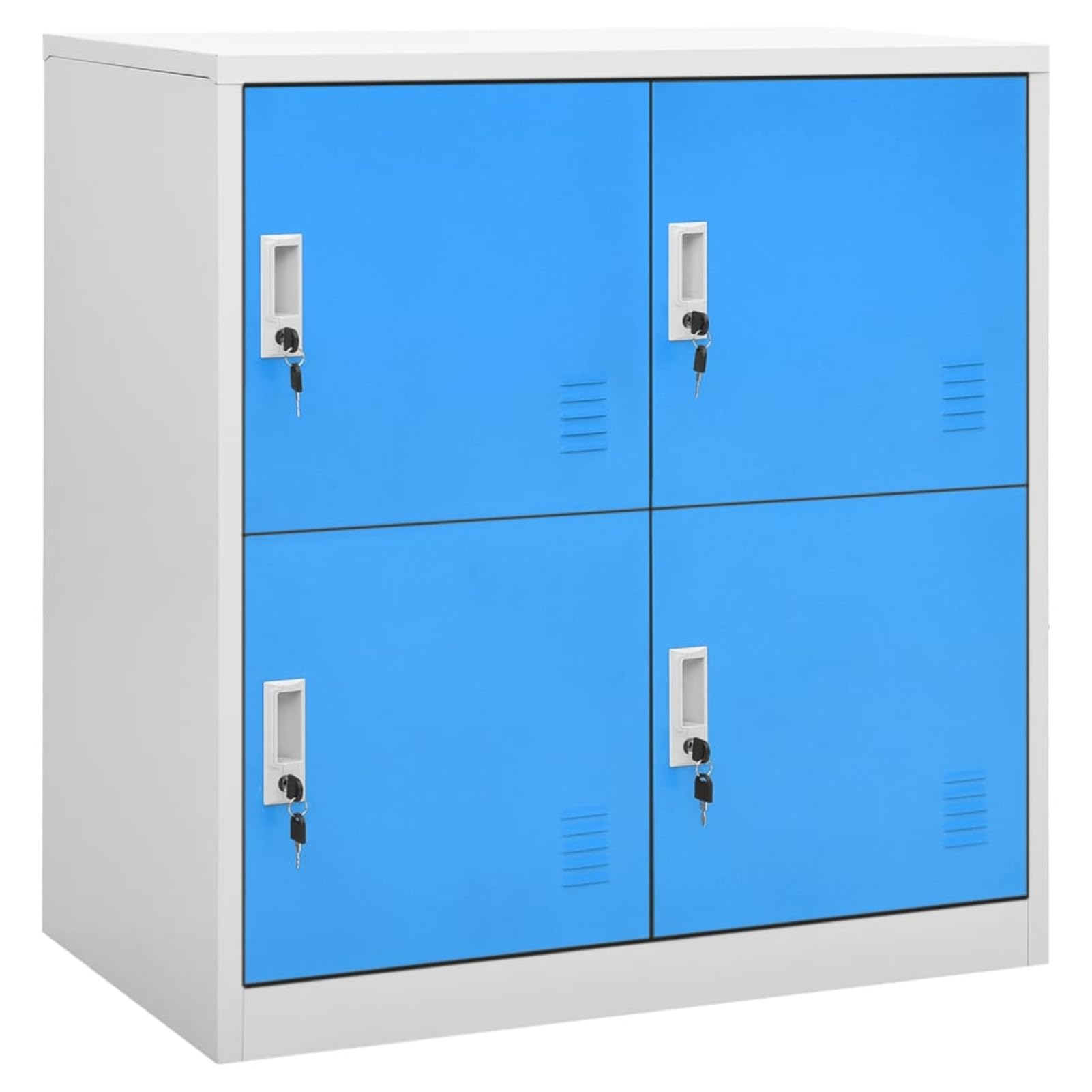 Rantry Schließfachschrank Hellgrau und Blau 90x45x92,5 cm Stahl Schließfächer Model336433
