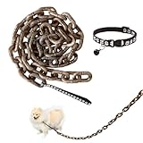 1pcs Interesting Dog Chain,Fake Big Dog Chain Leash,Dog Toy,Made of Plastic Material Imitating Iron Chain,Only for Use by Small Dogs,Cats,and Puppies.Interesting Dog Chain:Jiwa Teddy Poodle (Golden)