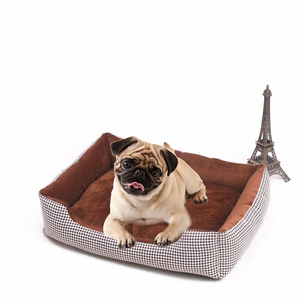 DAIHAN Cama para Perros, Cojín Reversible Desenfundable y Lavable, Cama Perro Grande con Parte Inferior Antideslizante, Cama para Mascotas Grandes Medianos y Pequeños,Café,XXL(90x68x16cm)