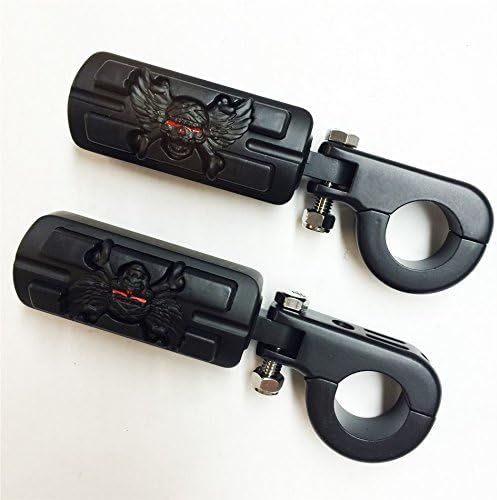 Miniatura 3 de -Wing Skull Zombie Shape 1 14" Highway Stiletto 4475 Pies Pinzas P Compatible con Harley Sportster Touring Cuerpo Negro Goma Negro Producto de