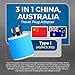 OREI Australia, New Zealand, China Travel Plug Adapter with Dual USB - Type I (U2U-16), Will Work with Cell Phones, Camera, Laptop, Tablets, iPad, iPhone and More