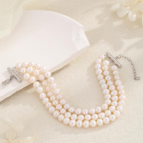 AAA+ Quality Natural Freshwater Pearl Bracelet for Women | 6.5-7mm Round White Pearls with 925 Sterling Silver Lobster Buckle4