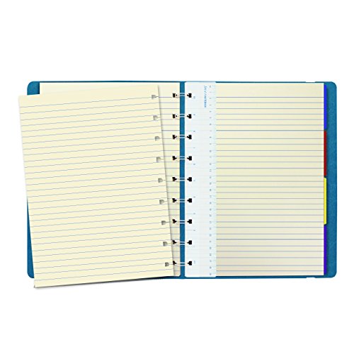 Filofax REFILLABLE NOTEBOOK CLASSIC, 9.25" x 7.25" Aqua, Elegant leather-look cover with moveable pages, Elastic closure - Image 2