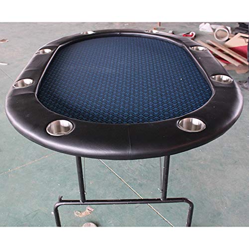 Klappbarer runder Pokertisch für 8 Spieler, mit gepolsterter Schiene und integriertem Getränkehalter, 102 cm Durchmesser – Bild 3