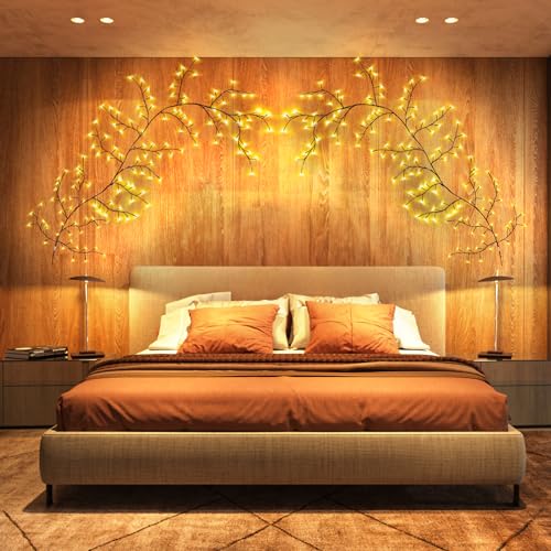 VANTREEGAO Enchanted Willow Vine Lights with Remote, Christmas Branch Lights with 144 LED for Indoor Outdoor, Artificial Plants Tree Swags Decorations for Walls Bedroom Home Decor (1pc) - image 4
