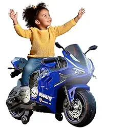 Moto Elétrica Infantil Motinha Motocicleta Brinquedo Passeio Veículo Bateria 12v Recarregável (Azul)