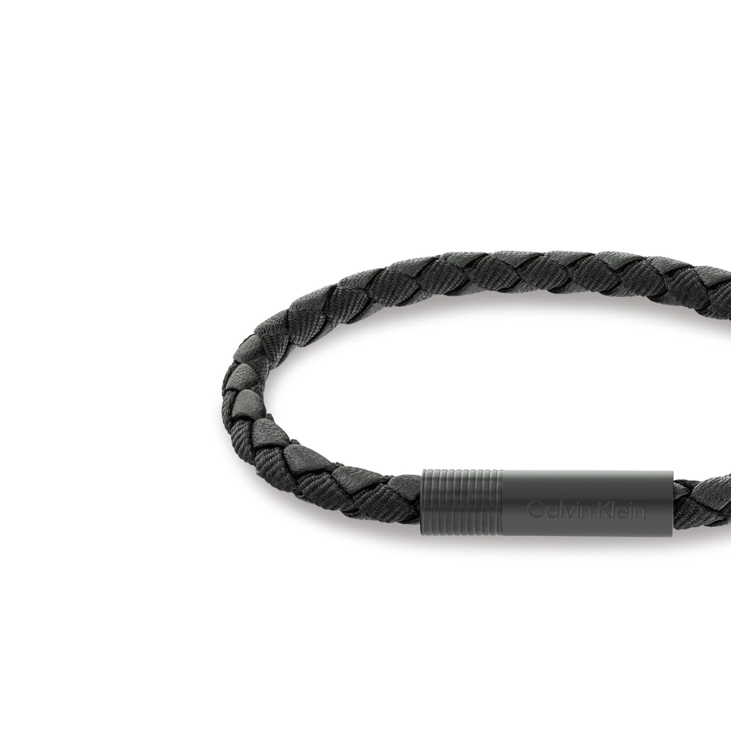 Calvin Klein Bracelet pour Homme Collection VELOCITY avec Tissu Tissé en Cuir Noir - 35100025