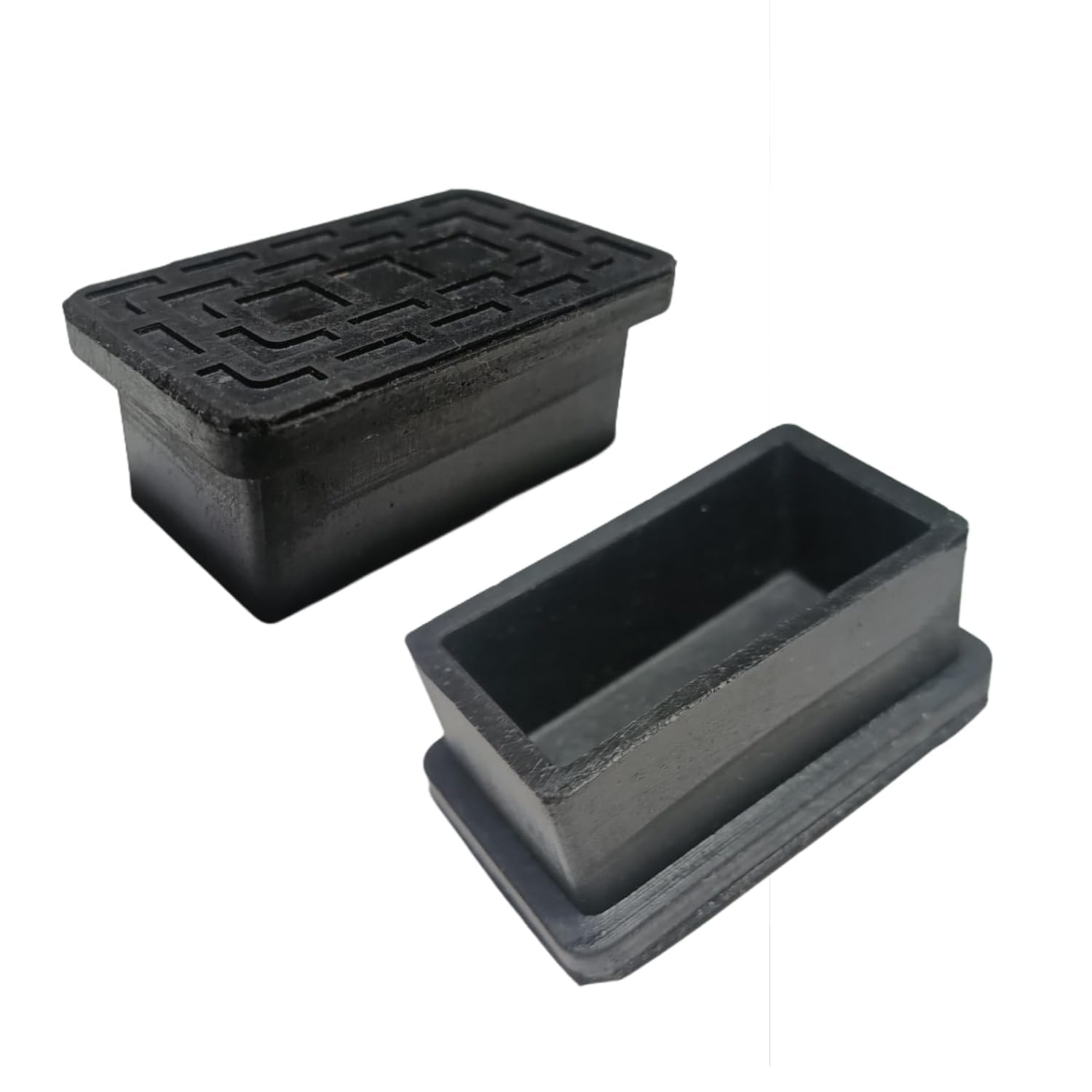 Rectangular Rubber Bush Cap for Furniture Legs, Black, 50mm x 25mm, Heavy-Duty, Floor Protection, Pack of 4-image-28