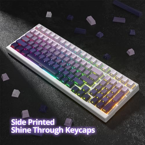 133 Keys PBT Gradient Gray Side Printed Keycaps,Double Shot Shine Through Custom Cherry Profile Keycaps for for Cherry/Gateron MX switches 60 Percent / 68/75% Gaming Mechanical Keyboard (Star Purple) - Image 3