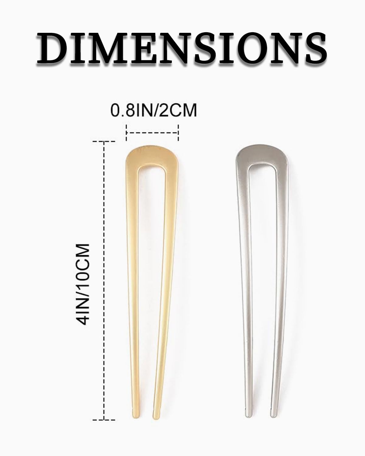 Confezione da 2 fermagli per capelli per chignon francese grandi in metallo a forma di U, per acconciature da donna e ragazza, adatti per lauree, cerimonie, occasioni raffinate
