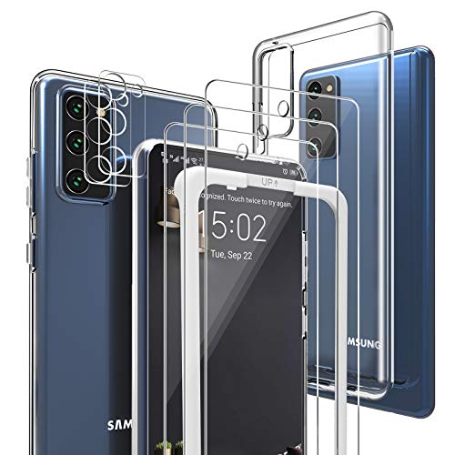 Case for Samsung S20 FE Case with Screen Protector, [3 Pack] for Samsung Galaxy S20 FE Screen Protector, [2 Pack] for Samsung S20 FE Camera Protector, Clear Case for Samsung Galaxy S20 FE 5G Case